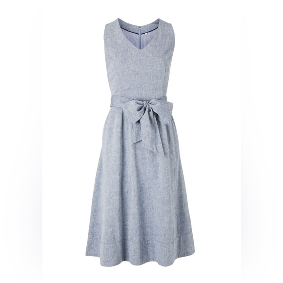 NWT Boden chambray dress fully lined with pockets. - Picture 2 of 8